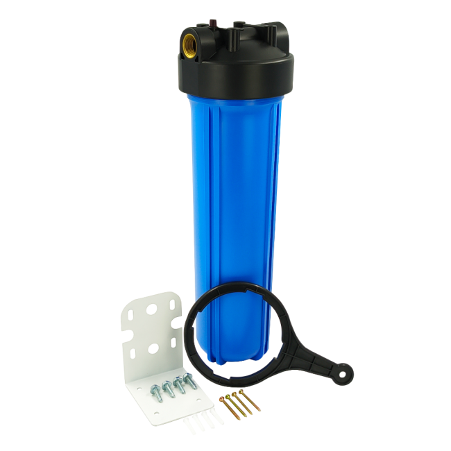 Комплект корпуса магистрального фильтра 20ВВ 1" синий ФИЛЬТРОБАЗА