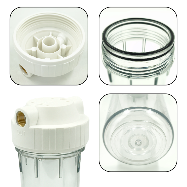 Подключение корпуса магистрального фильтра 10-SL 1/2", прозрачный, ФИЛЬТРОБАЗА