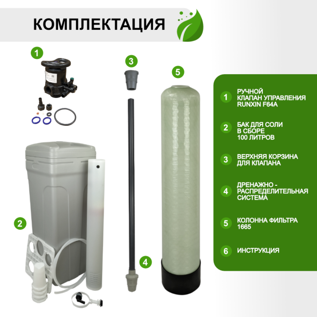 Комплектация Runxin 1665/F64A Комплектация Runxin 1665/F64A