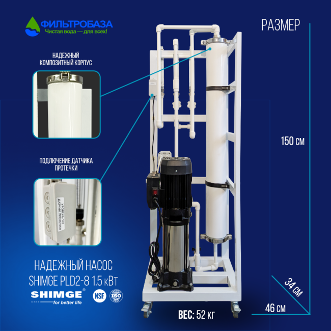 Размер и вес системы обратного осмоса NECOZ GOKENIN 250 STANDART М Размер и вес системы обратного осмоса NECOZ GOKENIN 250 STANDART М