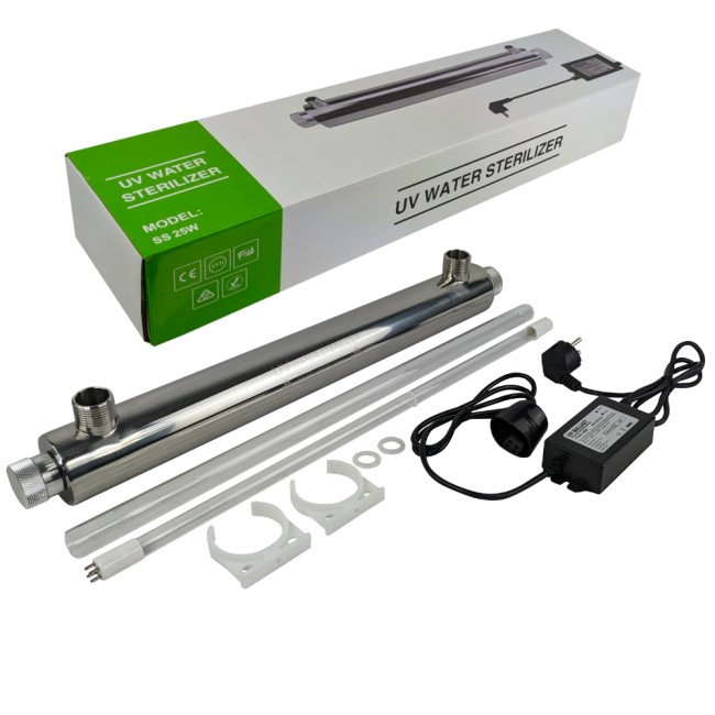 Ультрафиолетовый стерилизатор воды UV-6 GPM SS 25W 1/2", 1400 л/час