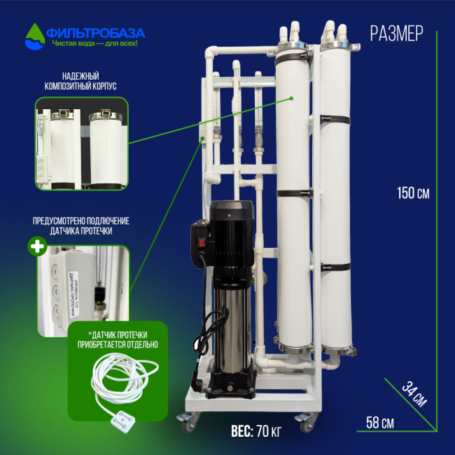 Вес и размер системы обратного осмоса NECOZ GOKENIN 1000 STANDART Вес и размер системы обратного осмоса NECOZ GOKENIN 1000 STANDART