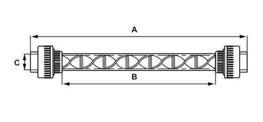 Статический смеситель для холодной воды DN15 1/2" размеры Статический смеситель для холодной воды DN15 1/2" размеры