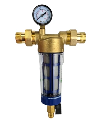 Фильтр грязевик для холодной воды SY-QZ014, 3/4" c манометром