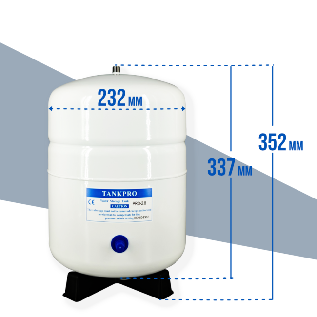 Размеры накопительного бака,TANKPRO 2.8G (8 л.) Размеры накопительного бака,TANKPRO 2.8G (8 л.)