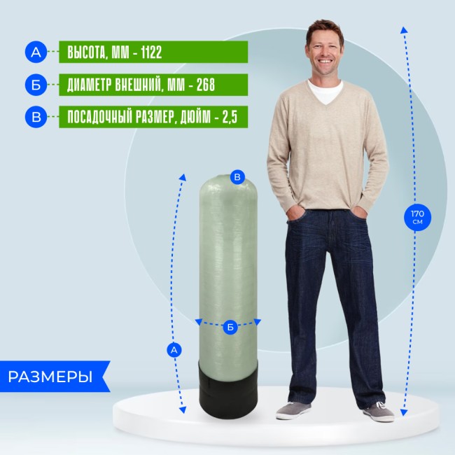 Корпус баллон засыпного фильтра Canature 1044, 2.5"