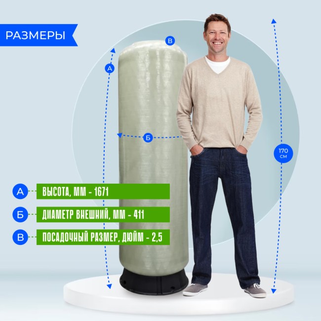 Корпус баллон засыпного фильтра Canature 1665, 2.5" Корпус баллон засыпного фильтра Canature 1665, 2.5"