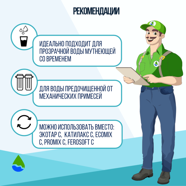 Рекомендации по комплекту загрузки ЭКОЛЬ С для фильтра 0844