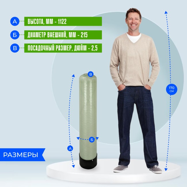 Корпус баллон засыпного фильтра Canature 0844, 2.5" Корпус баллон засыпного фильтра Canature 0844, 2.5"