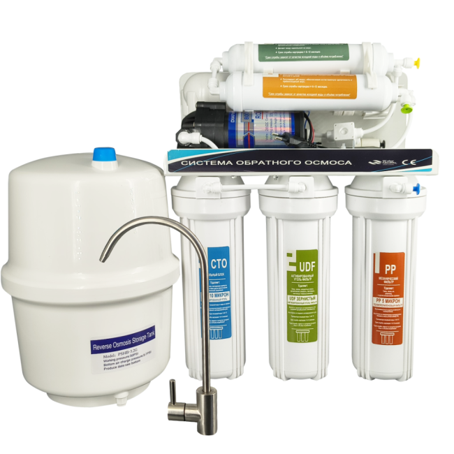 Питьевая система обратного осмоса 6 ступеней Осмо база помпа 6