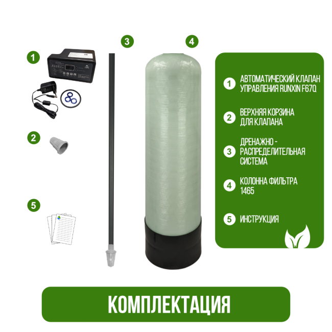 Фильтр обезжелезивания, сорбции воды Runxin 1465/F67Q1